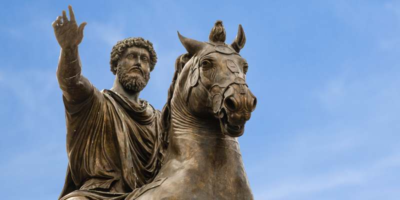 Statue de l'empereur romain, Marc Aurèle à cheval
